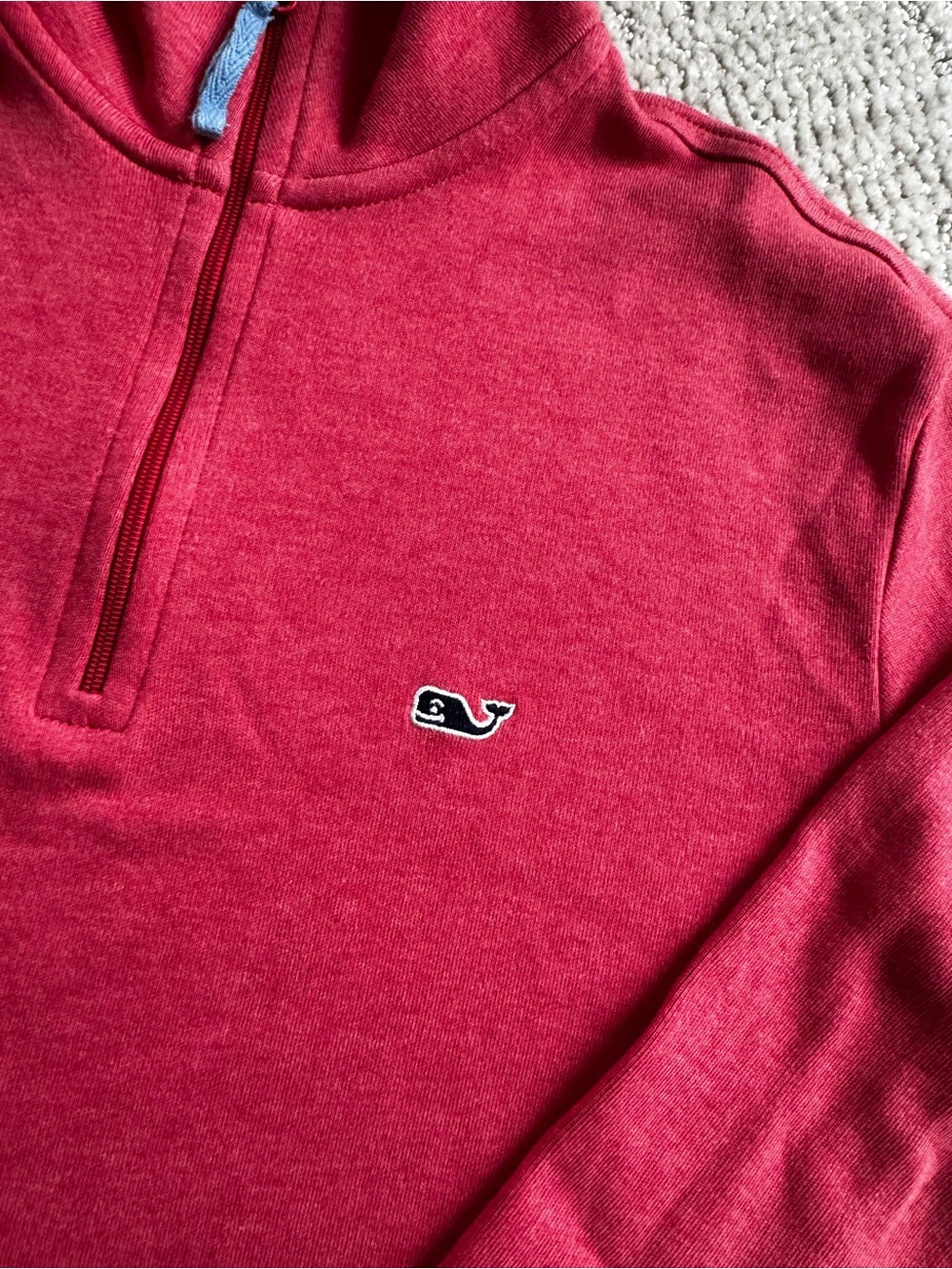 Vineyard Vines Men's Coral pink 1/4 Zip Pullover 100% Pima cotton sweater